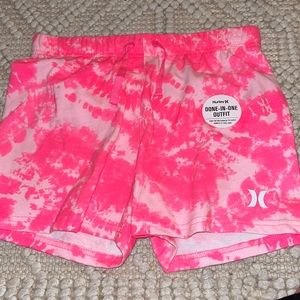 Girls Hurley pink tie dye shorts